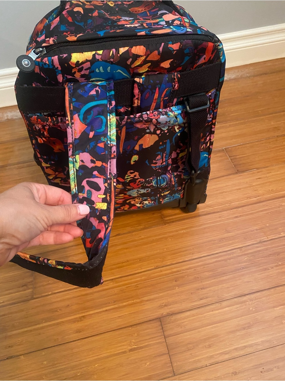 RARE Multicolor Kipling SANAA Rolling Backpack - Wheeled Travel School Bag - Picture 5 of 8